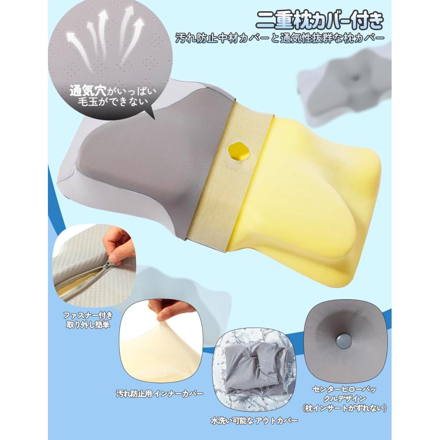 ✨新品未使用✨【2枚パック】枕 首が痛くならない 人気 (61*42*13cm) 楽天市場】 快眠枕 頚椎症 ピロー 2in1 いびき 首が痛い 腰痛