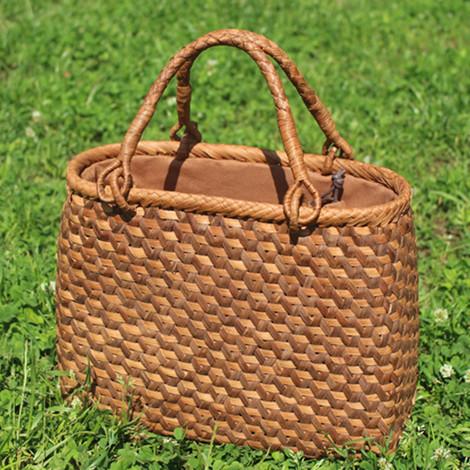 山葡萄 かごバッグ3D立体編み やまぶどう 山ぶどう カゴバッグ 持ち手