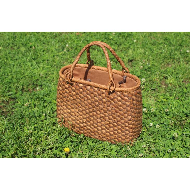 山葡萄 かごバッグ3D立体編み やまぶどう 山ぶどう カゴバッグ 持ち手