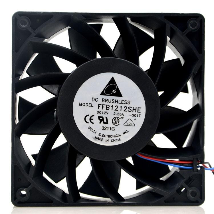 Ventola Delta FFB12EHE 12V 12cm 12038 – Doppia Sfera, 4 Fili, Potente - Foto 3