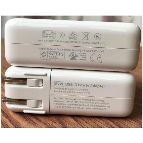 新品代用品 MacBook Pro 87w (A1719) USB-C 電源充電器 MNF82J/A AC