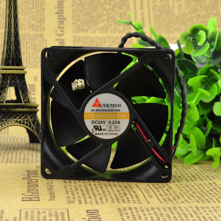 Ventilateur Y.S.TECH FD248025EB-N 80x80x25mm - 24V, 0.23A, 2 Fils, Neuf