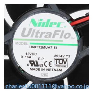新品 U60T12MUA7-51 NIDEC 12V 0.16A 6025 6CM 冷却ファン
