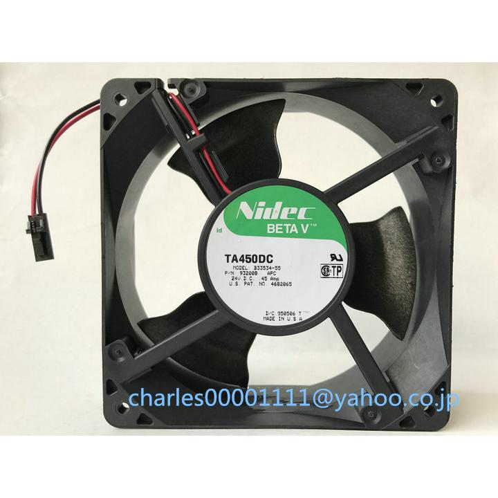 Nidec V35132-16F DC 24V 0.45A 80x80x38mm ventola di raffreddamento Server a 2 fili  7