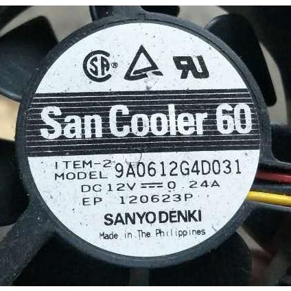 新品 SANYO 9A0612G4D031 12V 0.24A 6025 6CM 冷却ファン : EmonoStore