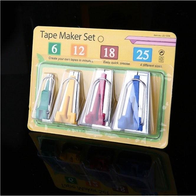 送料無料 バイアステープ テープメーカー 裁縫道具 DIY 簡単 作成 4サイズセット 【海外輸入】
