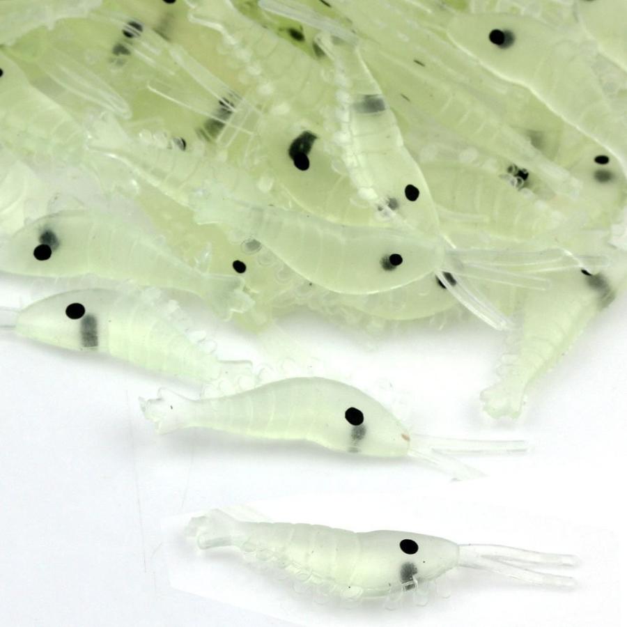 送料無料 小エビソフトワーム 夜光シュリンプワーム ソフトルアー