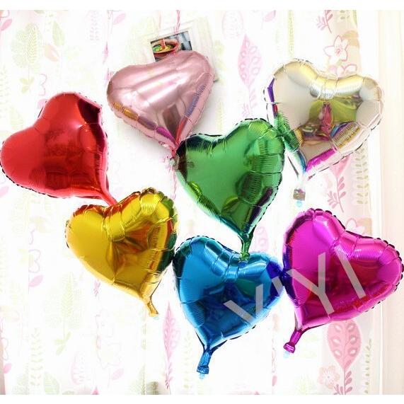 送料無料 アルミバルーン アルミ風船 ハート 7色セット : YIYI店