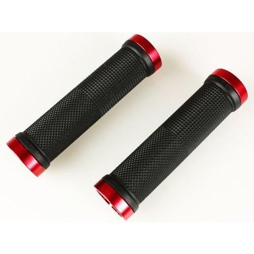送料無料 自転車グリップ ハンドル サイクル レッド 赤（左右セット
