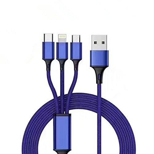 送料無料 充電ケーブル ライトニングケーブル USB Type C Micro USB 3in1 2A急速充電対応 iPhone Android 1.2m｜yiyi｜02