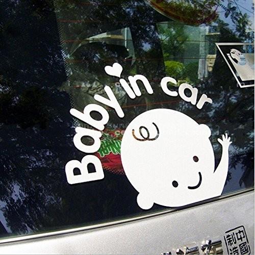 Yiyi店送料無料 反射ステッカー 車ステッカー セーフティー 赤ちゃん ベビー Baby In Car ホワイト 格安販売の