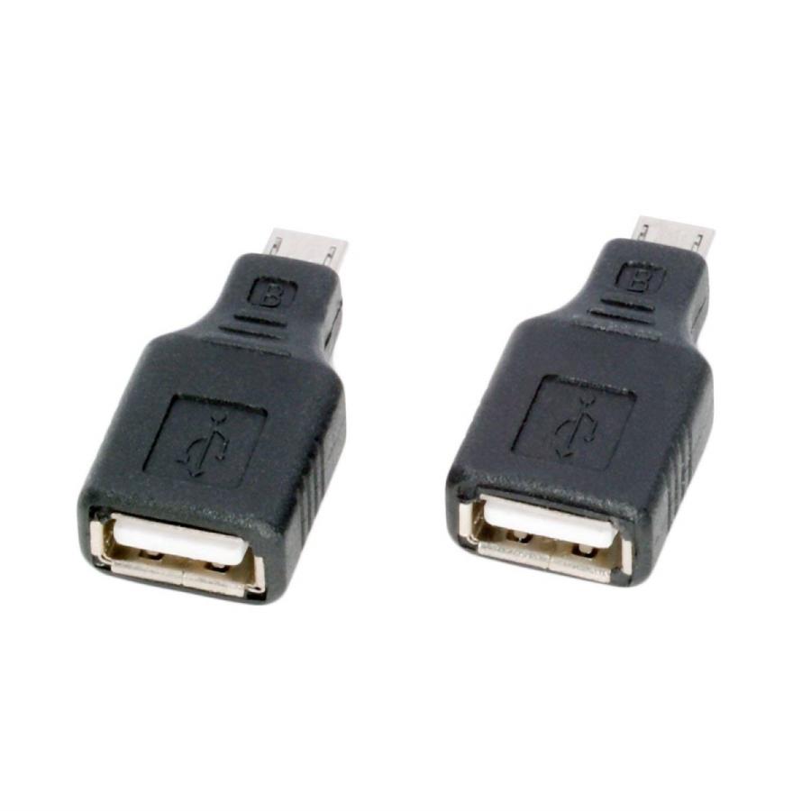 送料無料 USB（メス）⇒micro USB(オス） 変換アダプタ 2個セット