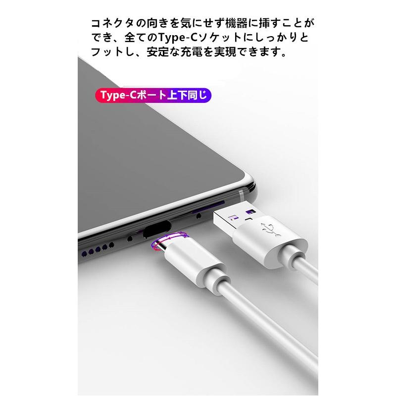 送料無料 USBType C ケーブル 5A 超急速充電Huawei SuperCharge対応