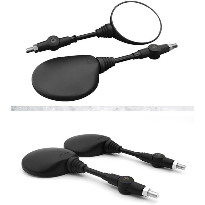 送料無料 バイク用 オフロード ミラー 可倒式180度回転 左右セット