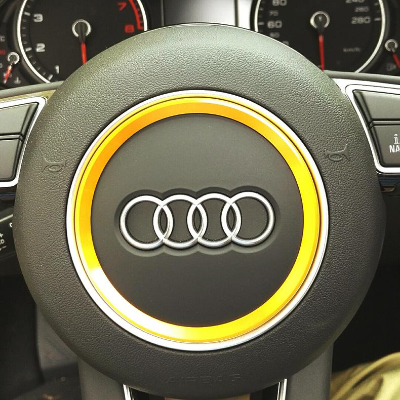送料無料 アウディ 内装 ステアリングホイール センター 装飾リング