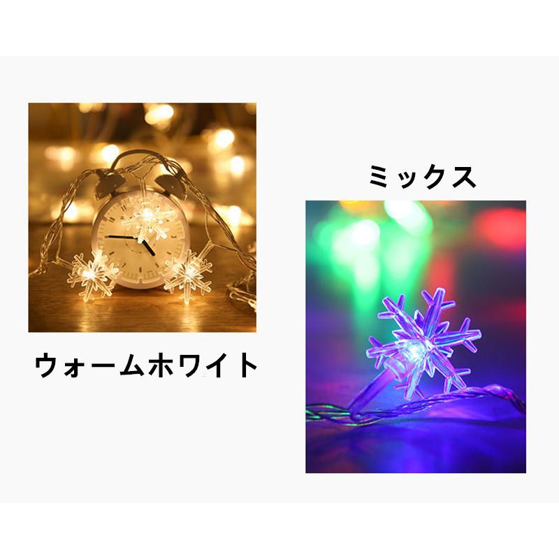 送料無料 雪の結晶 LEDイルミネーションライト 電飾LED 6M 40LED