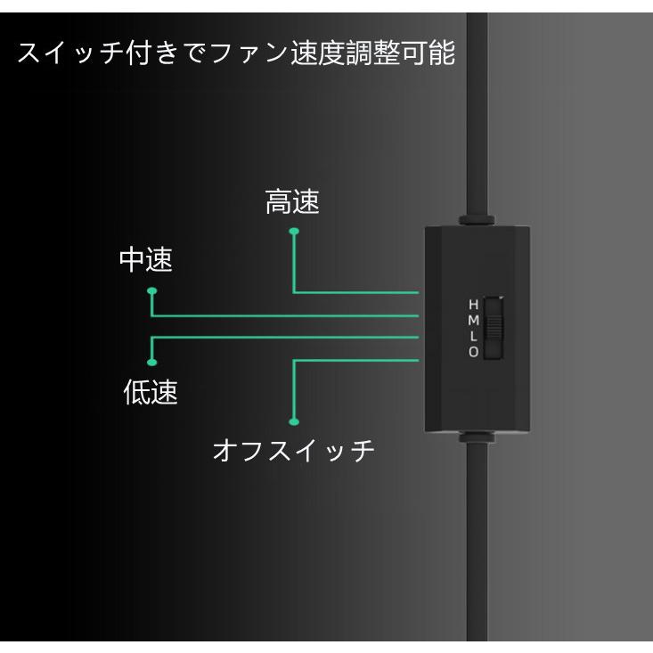 送料無料USBファン2連 USB扇風機小型 冷却ファン 薄型 3段階風速