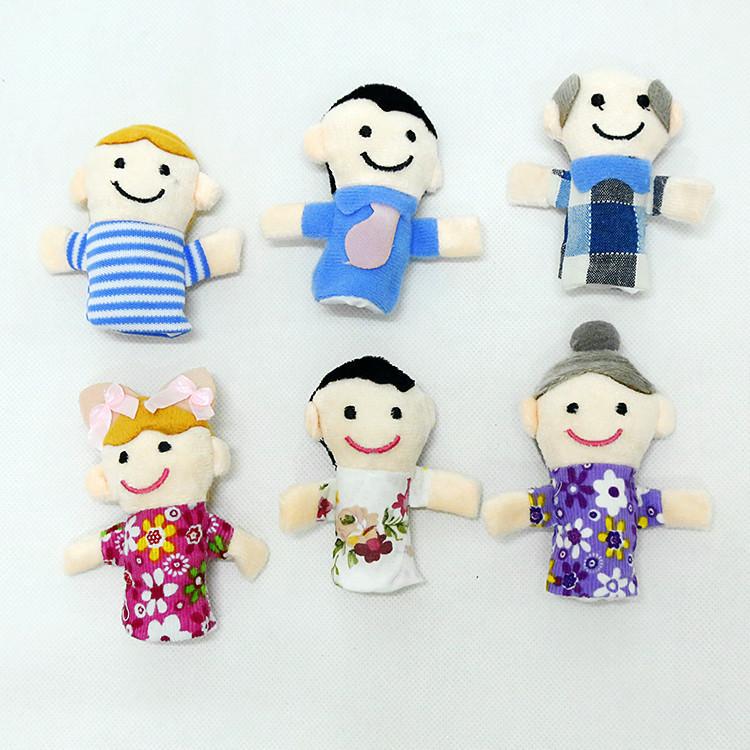 送料無料 指人形 かわいい 6体セット 家族 縫いぐるみ 家族みんなで指