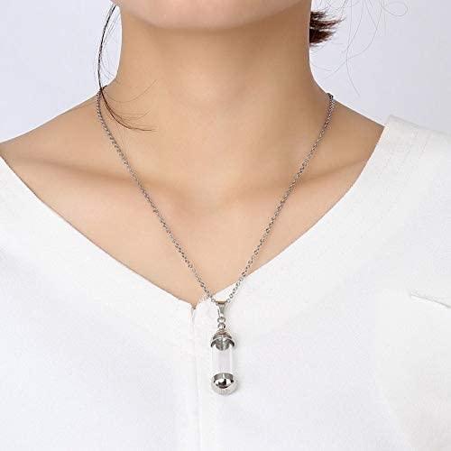 送料無料 ネックレス 透明 ガラス管 カプセル型 円柱型 香水入れ 薬