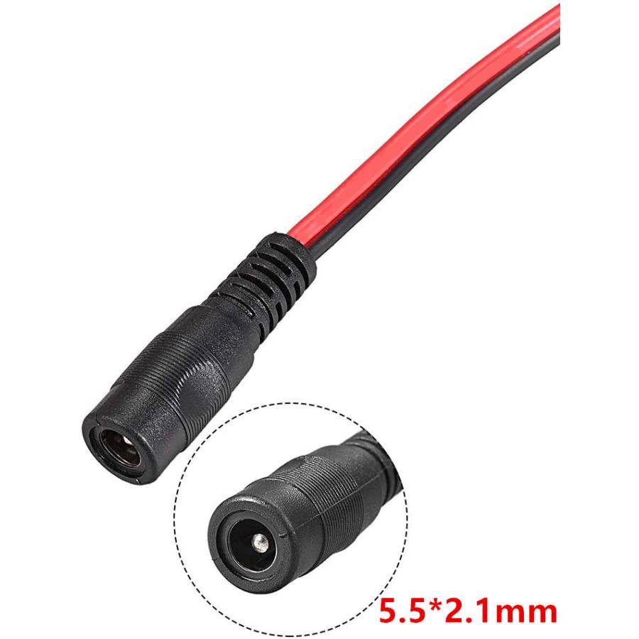 送料無料 DC電源ジャックメス-ワニ口クリップコネクタ 電源ケーブル