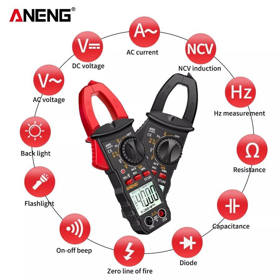 送料無料 Aneng ST180デジタル マルチメータ クランプメーター 4000