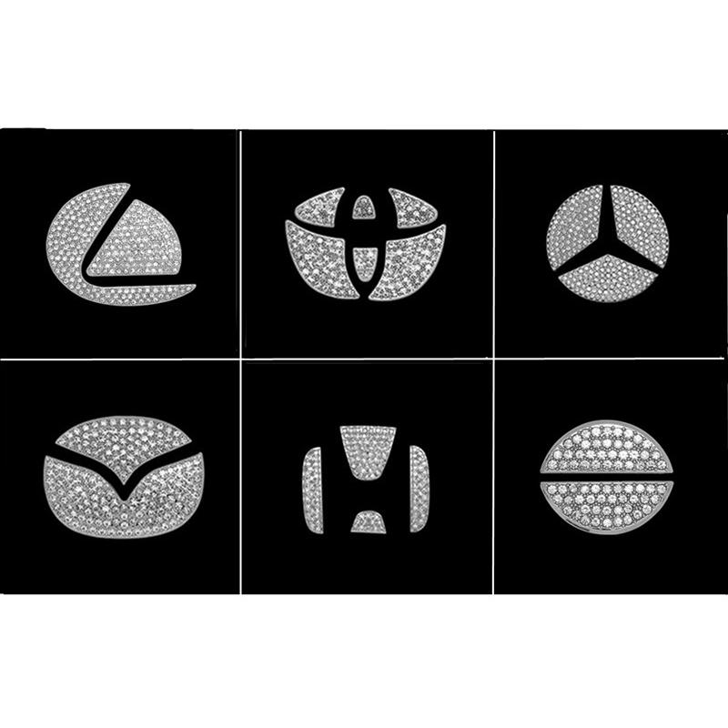 送料無料キラキラハンドルロゴステッカー ステアリングホイール