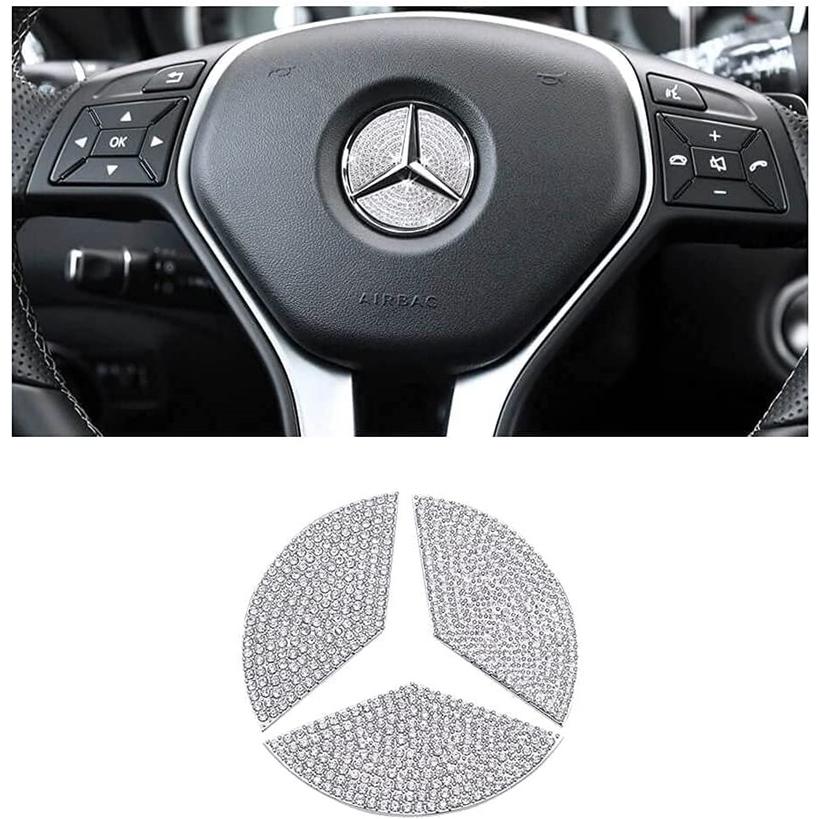 送料無料キラキラハンドルロゴステッカー ステアリングホイール