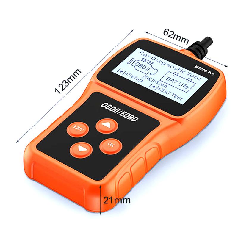 送料無料MS309 Pro OBD2 故障診断機 自動車故障診断機 バッテリー