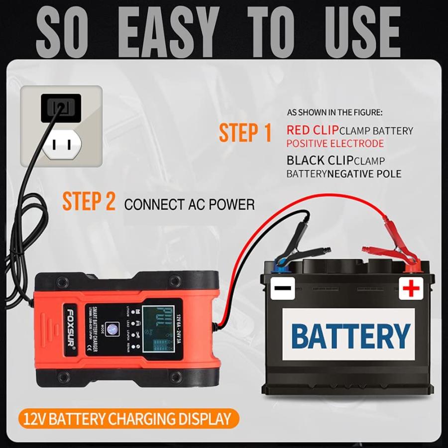 XINWUSNG スマートパルス修理充電器 12V/24V