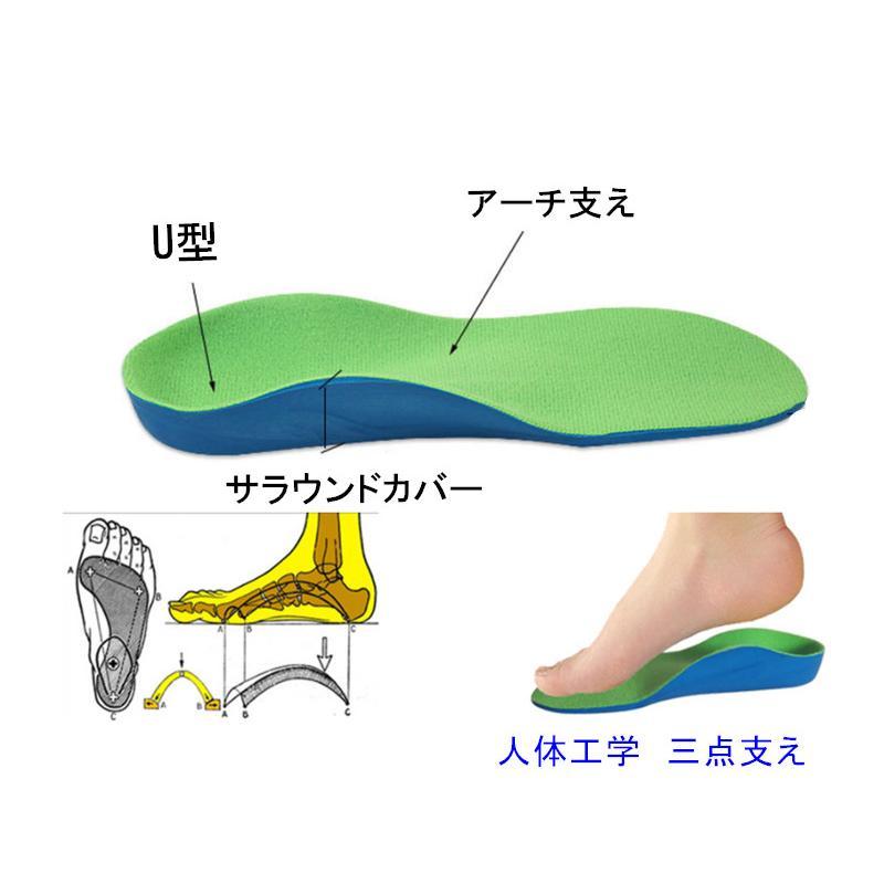 送料無料　子供用インソール 学生 少年 児童　アーチサポート 衝撃吸収 3D立体 扁平足 偏平足 O脚 X脚 内股 外股 サポート｜yiyi｜05