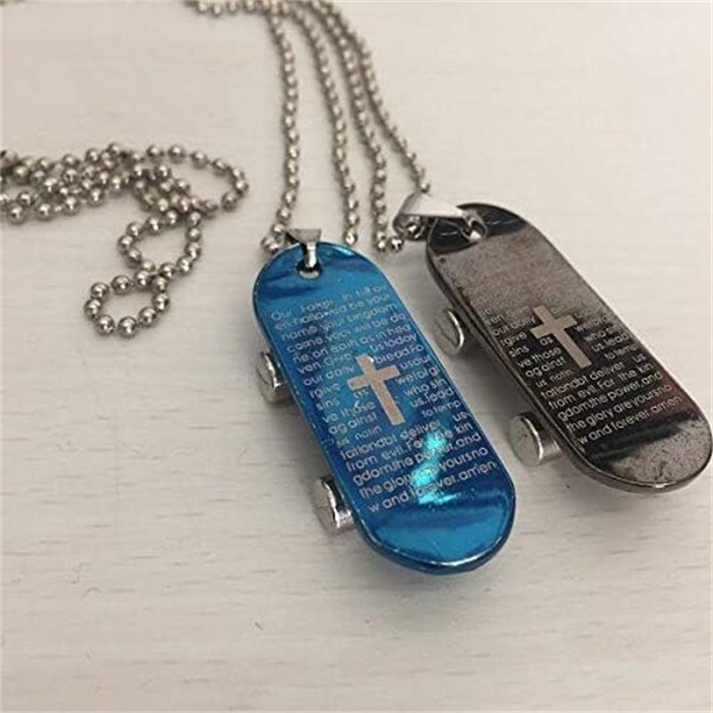 送料無料 お買い得 スケートボード スケボー ネックレス メンズ 十字架