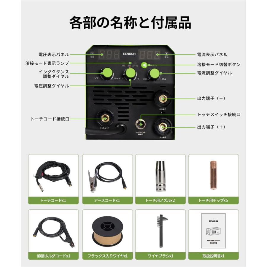 送料無料 半自動溶接機 MIG120L 最大出力120A 1台3役 ノンガス 送料無料 半自動溶接機 MIG120L 最大出力120A 1台3役 ノンガス