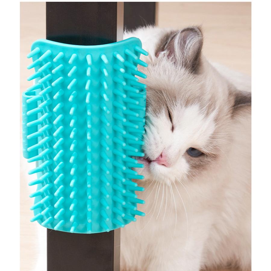 送料無料 猫ブラシ 痒み止めブラシ 抜け毛取り マッサージブラシ 取付