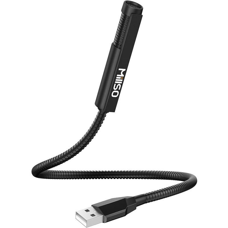 送料無料 マイク USB PCマイク 無指向性 高感度 360°集音 角度調整可能