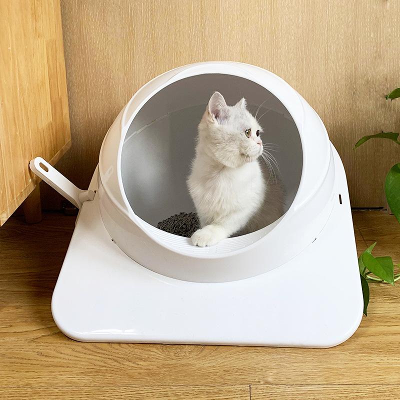 キャットトイレ 深い 安全PP 飛び散り防止 猫砂 トイレ本体 洗える 低価格 上から猫トイレ 可愛い ペットトイレ ホワイト 取り外し可能 大型 全てのアイテム 猫用トイレ ネコのトイレ