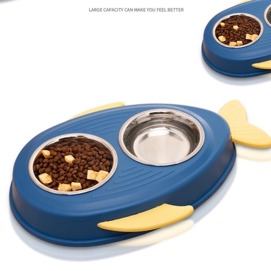 ペットの食器 ペット食器台 ステンレス鋼 2連 洗える 耐久性 餌皿 安定性 滑り止め 餌入れ エサ皿 フードボウル 猫 水入れ ネコ食器 可愛い ペットボウル 犬用 特別送料無料