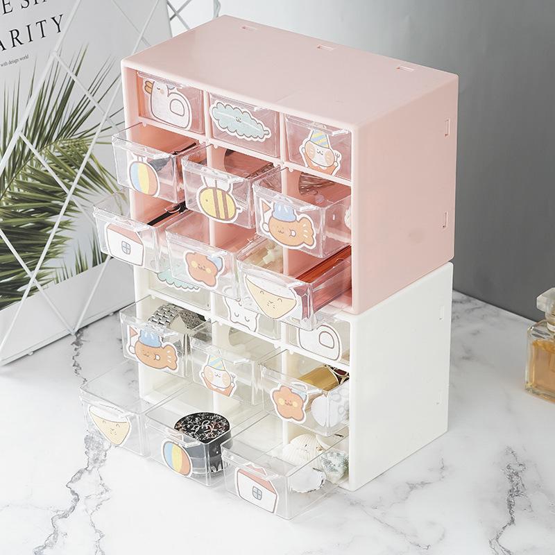 超可愛い収納ボックス 透明 防塵 小物入れ 小物収納 薬 積み重ね  