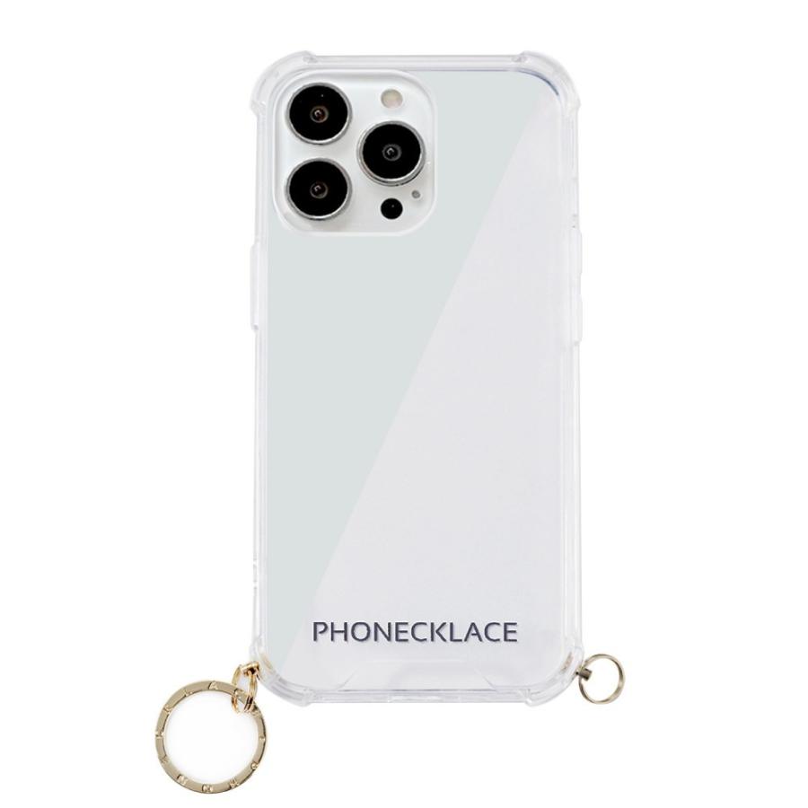 PHONECKLACE  ストラップ用リング付きクリアケースfor iPhone 13 Pro ゴールドチャーム｜yjcardstore