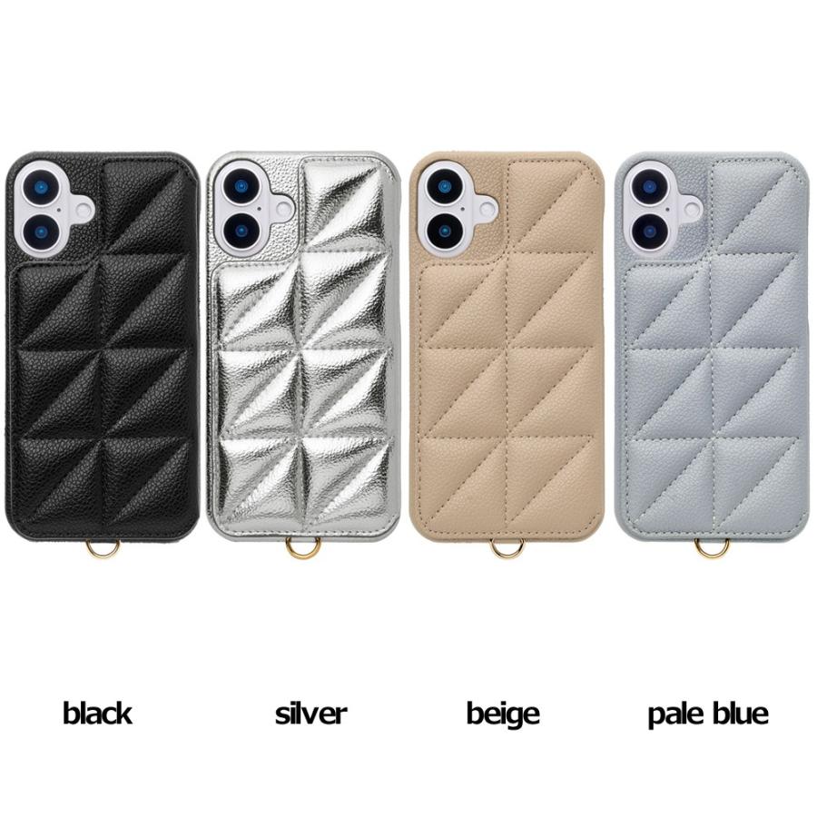Itukky　ファミリア iPhone 16用ケース グレージュ ユニケース Triangle Puffy Case for iPhone 16 Plus : PayPayカード