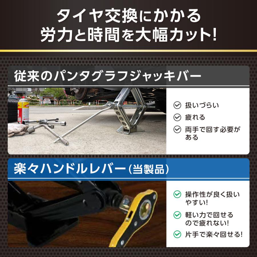 パンタジャッキ 車 省力 ハンドル レバー ジャッキアップ 工具 小型