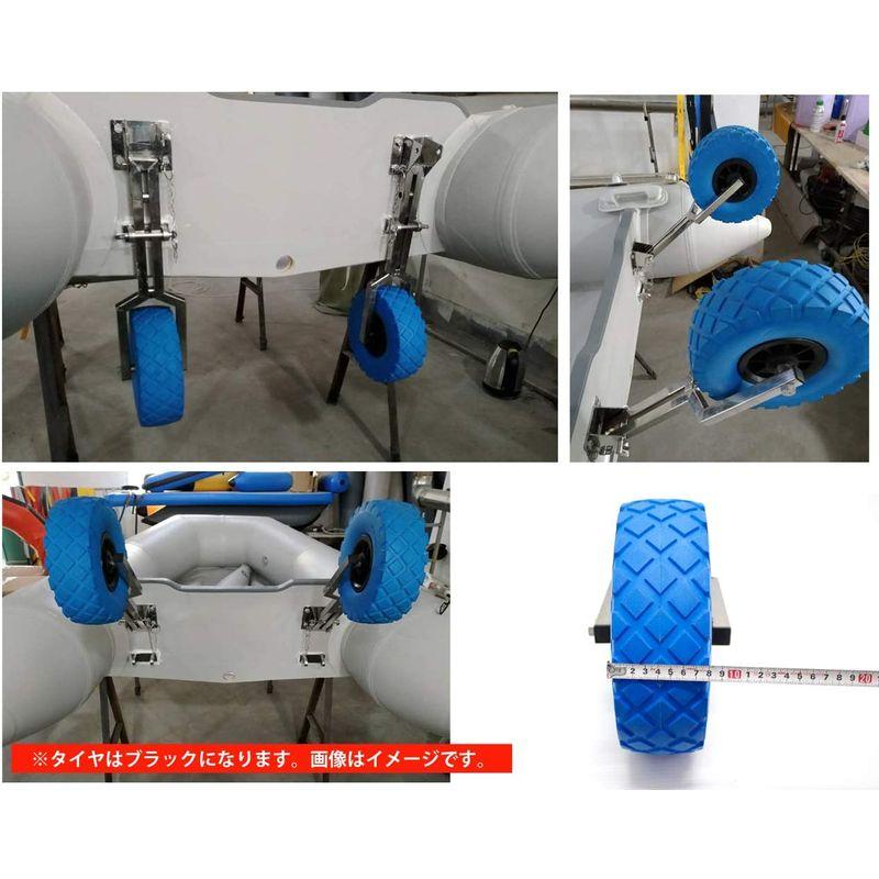 Toolsisland(ツールズアイランド) ボートドーリー 跳ね上げ時傾斜式 ステンレス製 小型ボート ブラックタイヤ ノーパンク 簡易日 ツールズアイランド ボートドーリー 跳ね上げ時傾斜式 ステンレス製 小型ボート ブラックタイヤ ノーパンク 簡易日