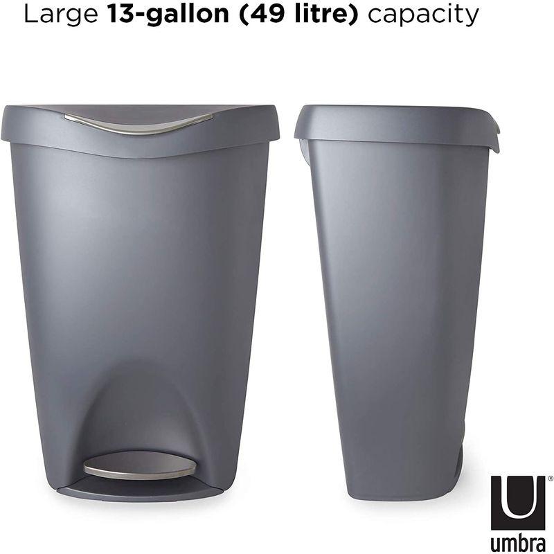 umbra ペダル式ゴミ箱 ペール 大容量 ごみ箱 ダストボックス ニッケルシルバー 50L ブリムカン 2084200410 50L ペダル式ゴミ箱 ペール 大容量 ごみ箱 ダストボックス ニッケルシルバー ブリムカン サイズ