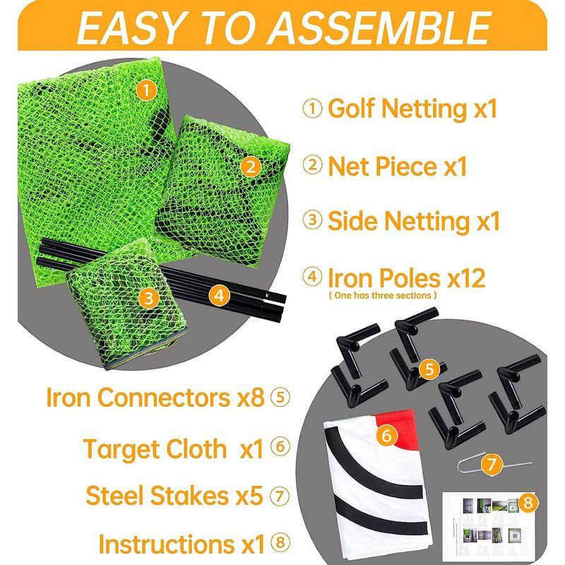匿名配送 Galileo ゴルフネット ヒッティング ケージ 練習 ドライビングネット 屋内 屋外 高衝撃 ダブルバックストップ ターゲットトレーニン 【TM3129292348】(114122円)