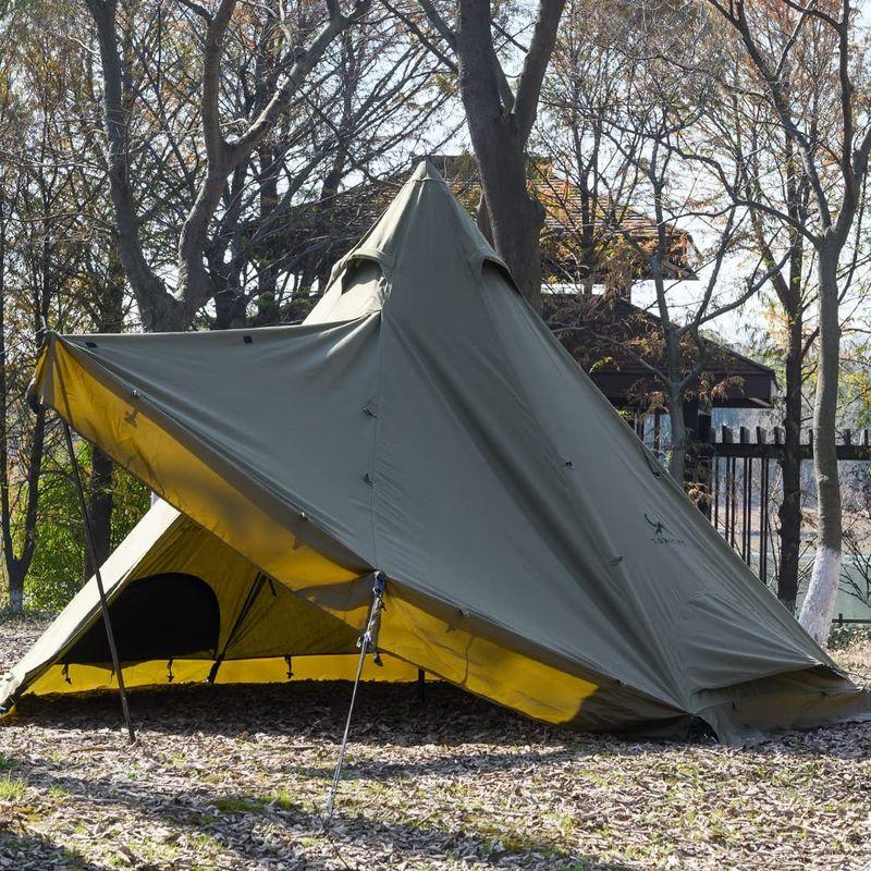 TOMOUNT ワンポールテント ソロ tcテント 2.1m ポリコットンテント 多機能 1-2人 簡単設営 撥水 通気 遮光 薪ストーブ使 ワンポールテント ソロ tcテント 1m ポリコットンテント 多機能 2人 簡単設営 撥水 通気 遮光 薪ストーブ使