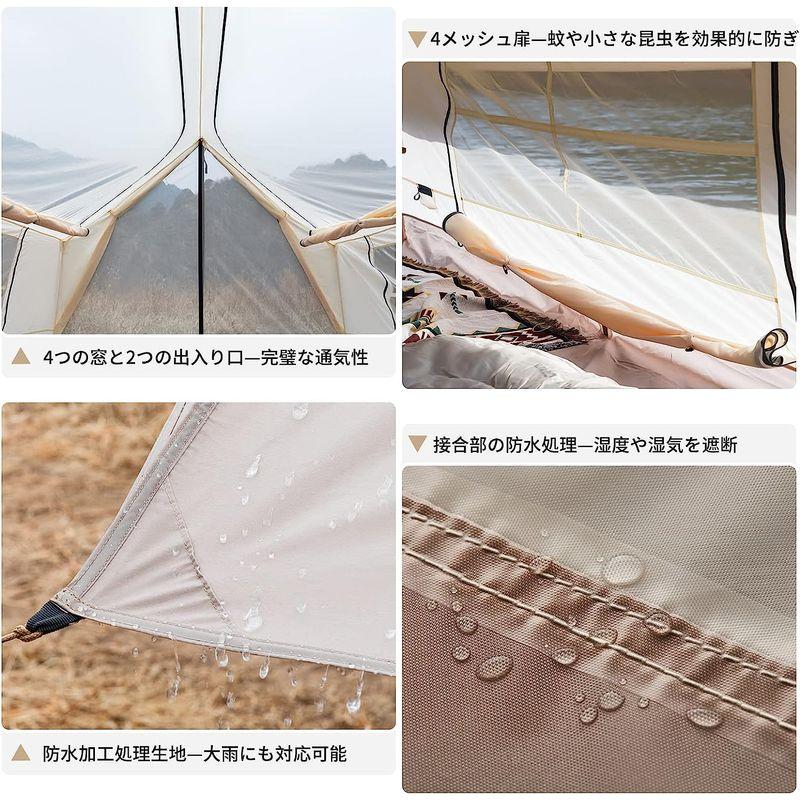 正規品 KingCamp ハウステント キャンプ ファミリーテント 3?5人用 360°視野 大型テント 防虫 通気 UVカット 耐水 アウトドア 【OC7959085944】(29026円)