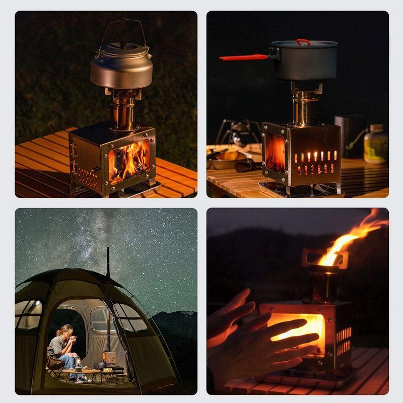 【新品 未使用 日本製】 LYIYI 薪ストーブ キャンプ 小型 アウトドア ステンレス製 焚き火台 ストーブ 暖房 テント用 ヒーター キャンプファイヤー 煙突付き 【1657131233】(10656円)