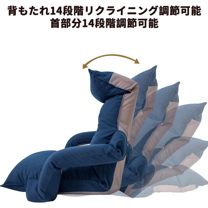 WAVV 座椅子 ひじ掛け付き ハイバック 低反発 背もたれ・頭部 14段階調整 肘掛けリクライニングに連動 1人掛け フロアチェア 座椅子 座椅子 ひじ掛け付き ハイバック 低反発 背もたれ 頭部 14段階調整 肘掛けリクライニングに連動 1人掛け フロアチェア