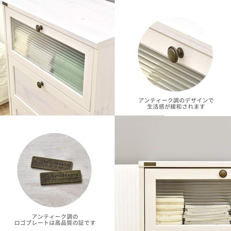 佐藤産業 POWRY チェスト 幅60cm 奥行40cm 高さ90.5cm ホワイト 3段 PW90-60H WH 幅60cm 奥行40cm 高さ90 5cm POWRY チェスト ホワイト 3段 PW90 60H WH