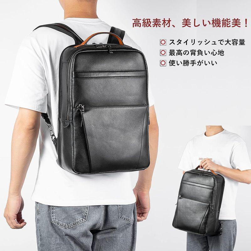 Achiyu リュック メンズ 本革 牛革 A4 大容量 多機能 レザー 革 リュックサック バックパック ビジネスリュック 人気 出張 旅 リュック メンズ 本革 牛革 A4 大容量 多機能 レザー 革 リュックサック バックパック ビジネスリュック 人気 出張 旅