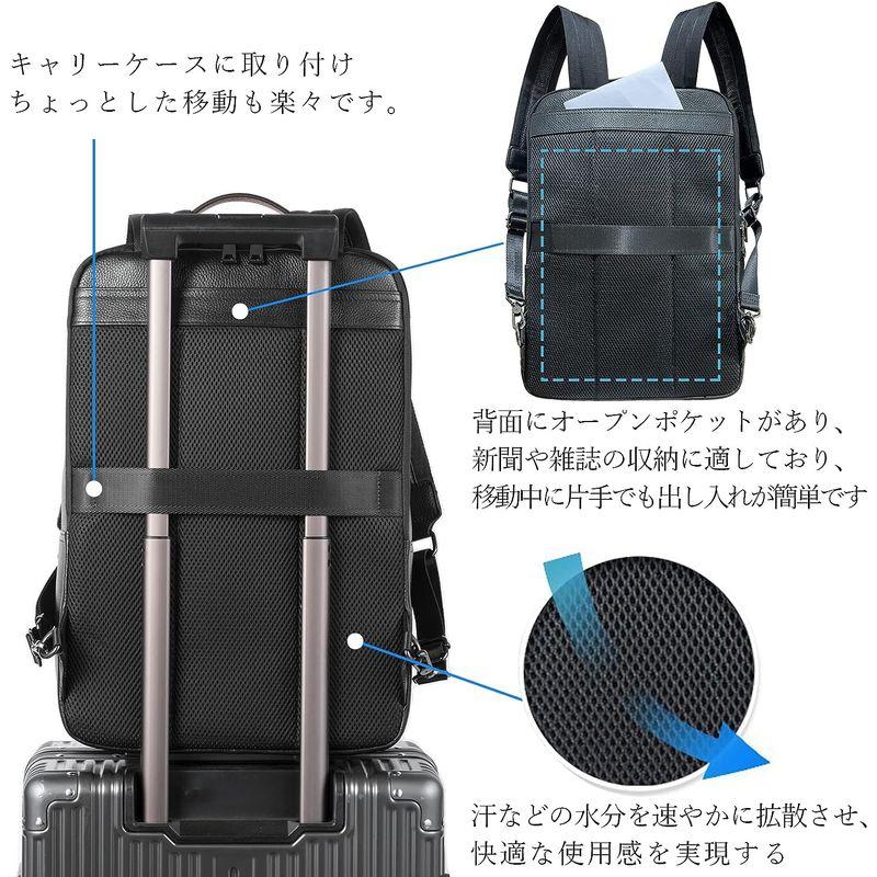 Achiyu リュック メンズ 本革 牛革 A4 大容量 多機能 レザー 革 リュックサック バックパック ビジネスリュック 人気 出張 旅 リュック メンズ 本革 牛革 A4 大容量 多機能 レザー 革 リュックサック バックパック ビジネスリュック 人気 出張 旅